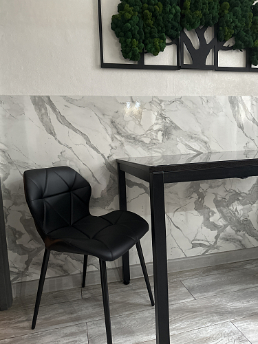 Стул на металлокаркасе Вальд экокожа черный / черный глянец фото покупателя 5